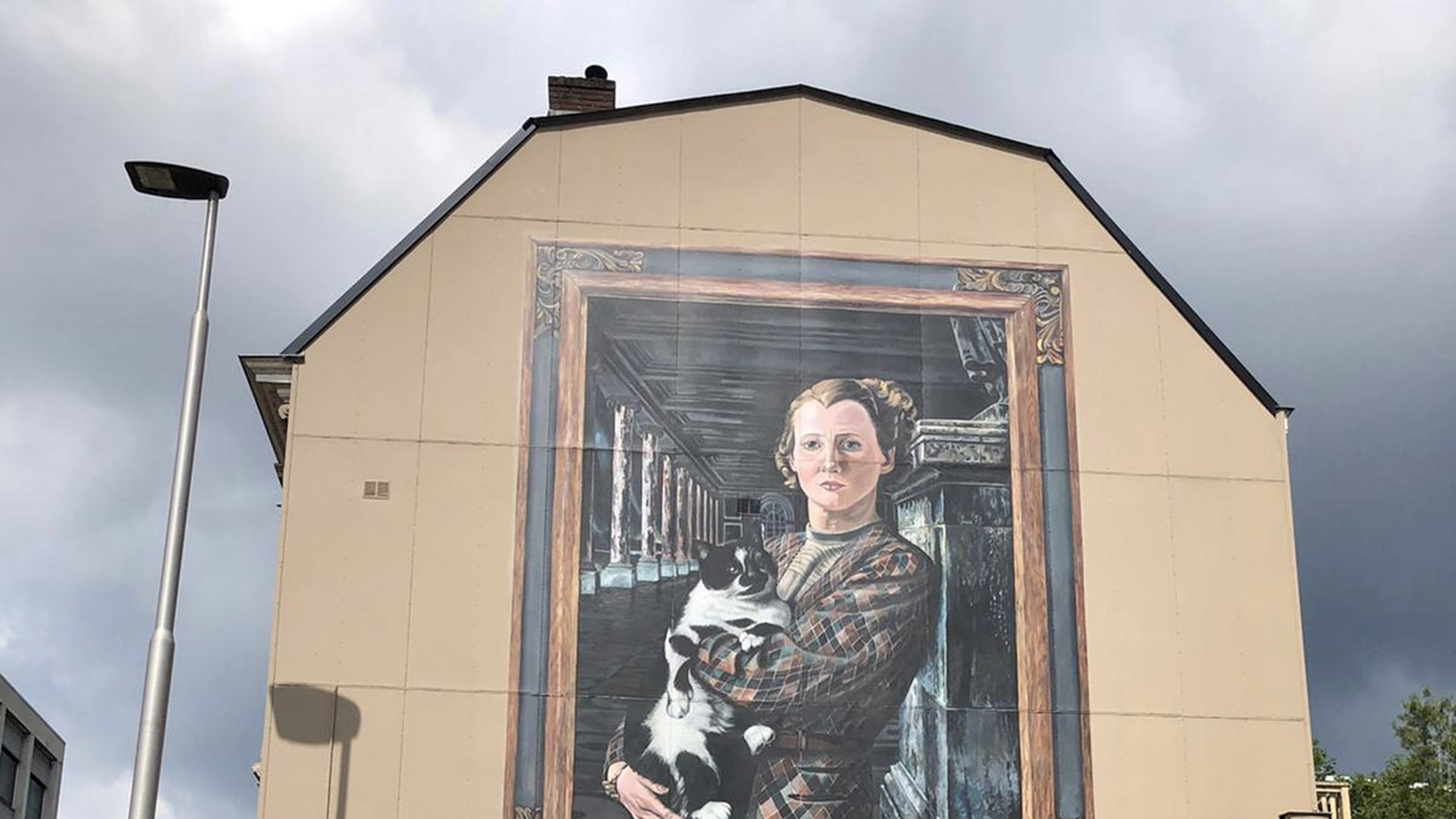 Muurschildering Wilma met Kat, Museum Arnhem 2021